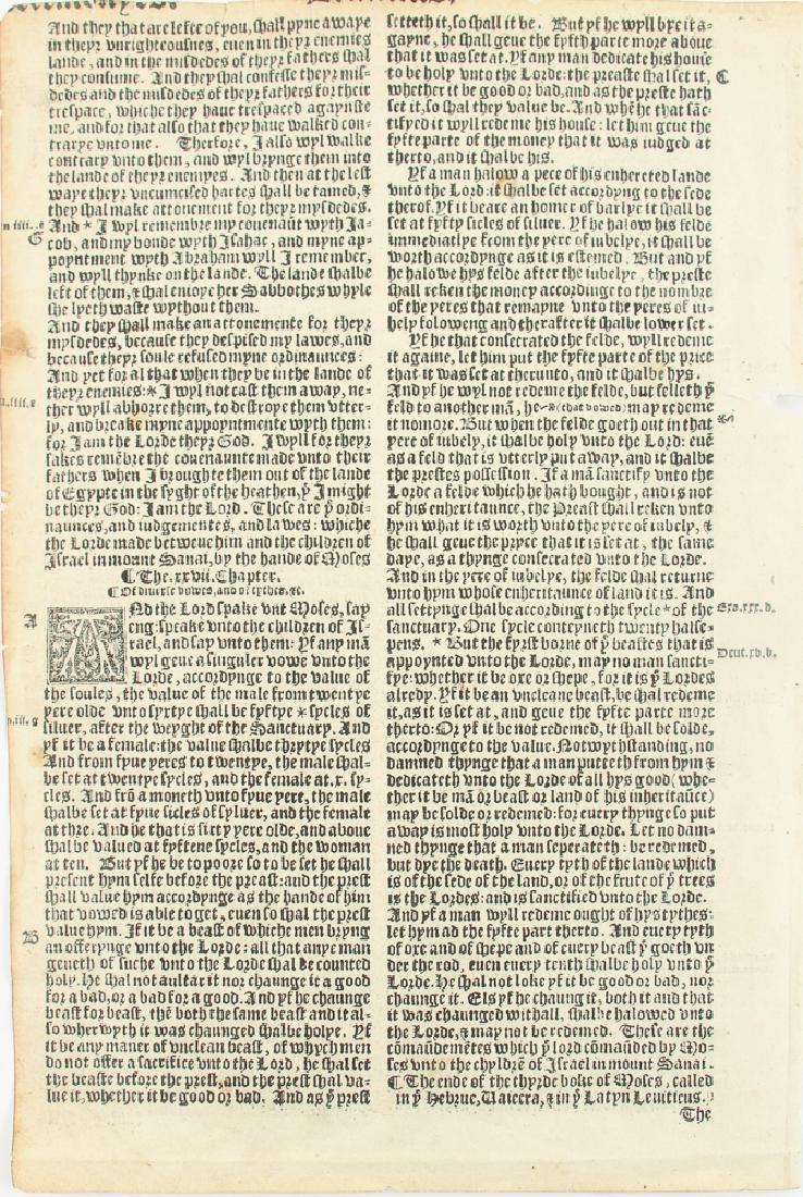 Page from Bishop's Bible circa 1540 (1 of 3)