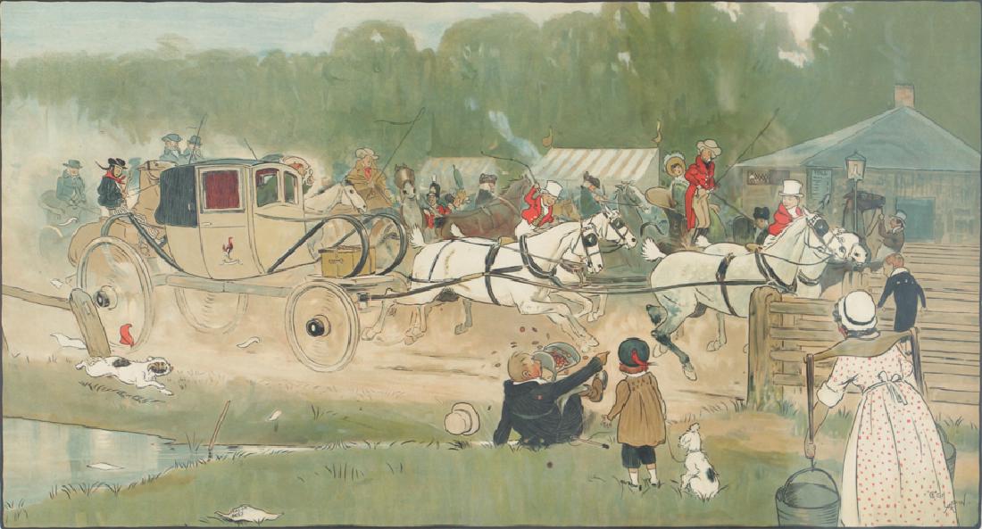 Three Cecil Aldin Hunt Scene Lithographs (1 of 9)