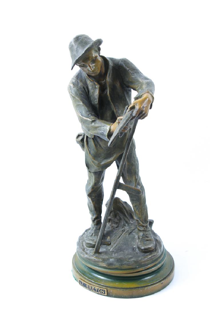 Le Breton Cast Metal and Polychrome Sculpture (1 of 3)