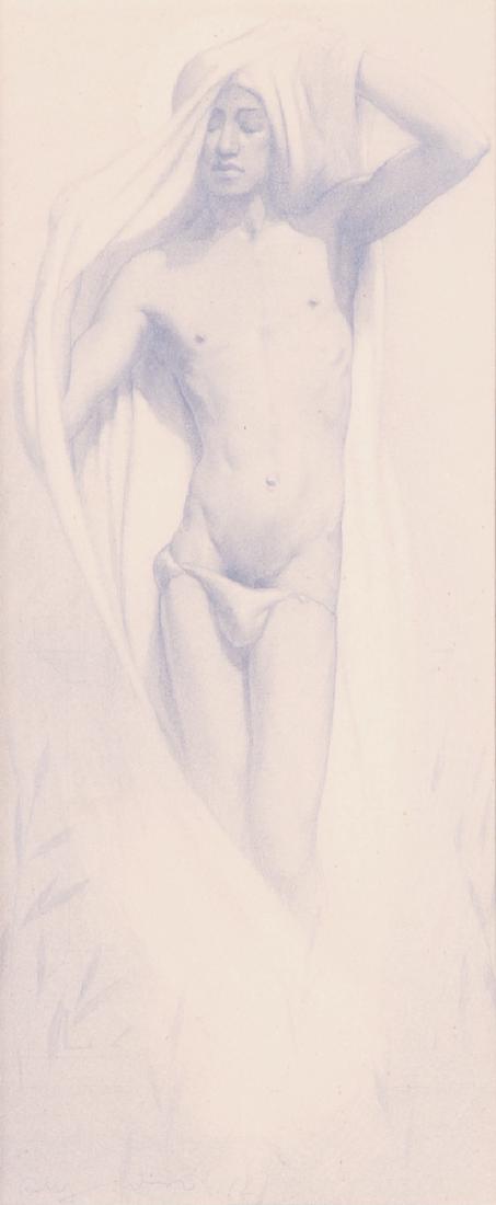 Drawing of a Young Man in Landscape (1 of 3)