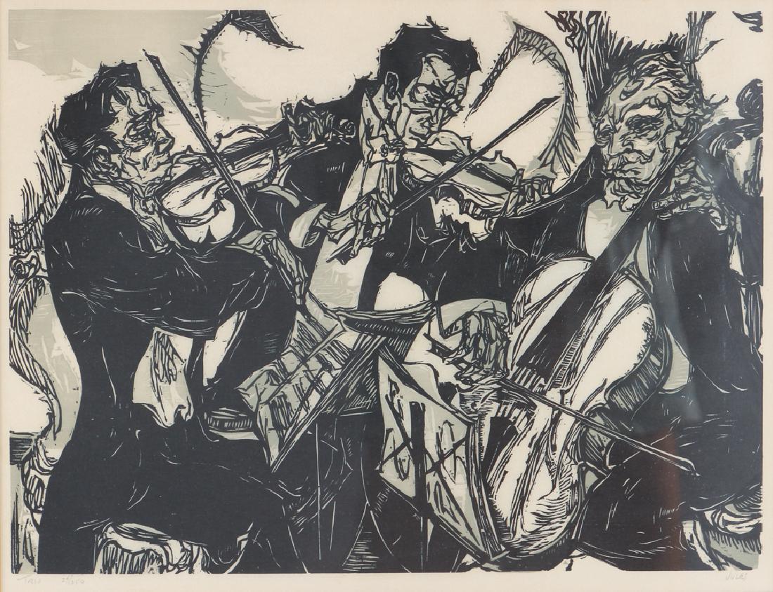 Mervin Jules  Trio Woodcut Print (1 of 4)