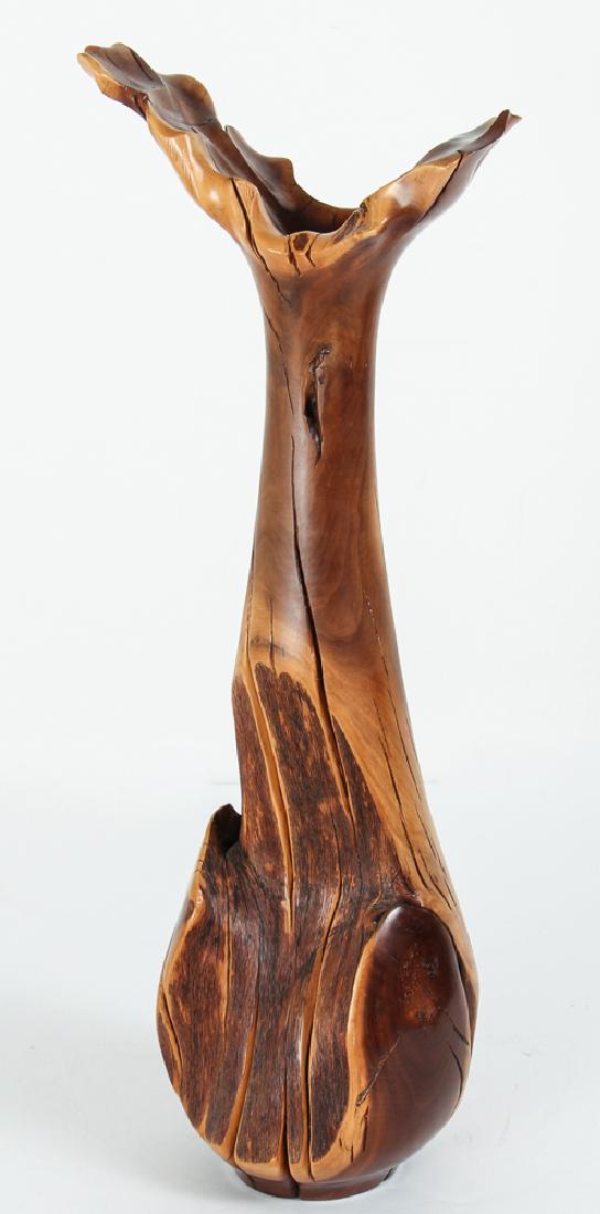Ted Messing Burl Manzanita Wood Vase: Messing, Ted (Contemporary American Woodworker), Manzanita Burl Wood Vase, turned manzanita wood and copper, 22.5 inches tall, signed and titled on underside, Provenance: Ruth Frank Collection