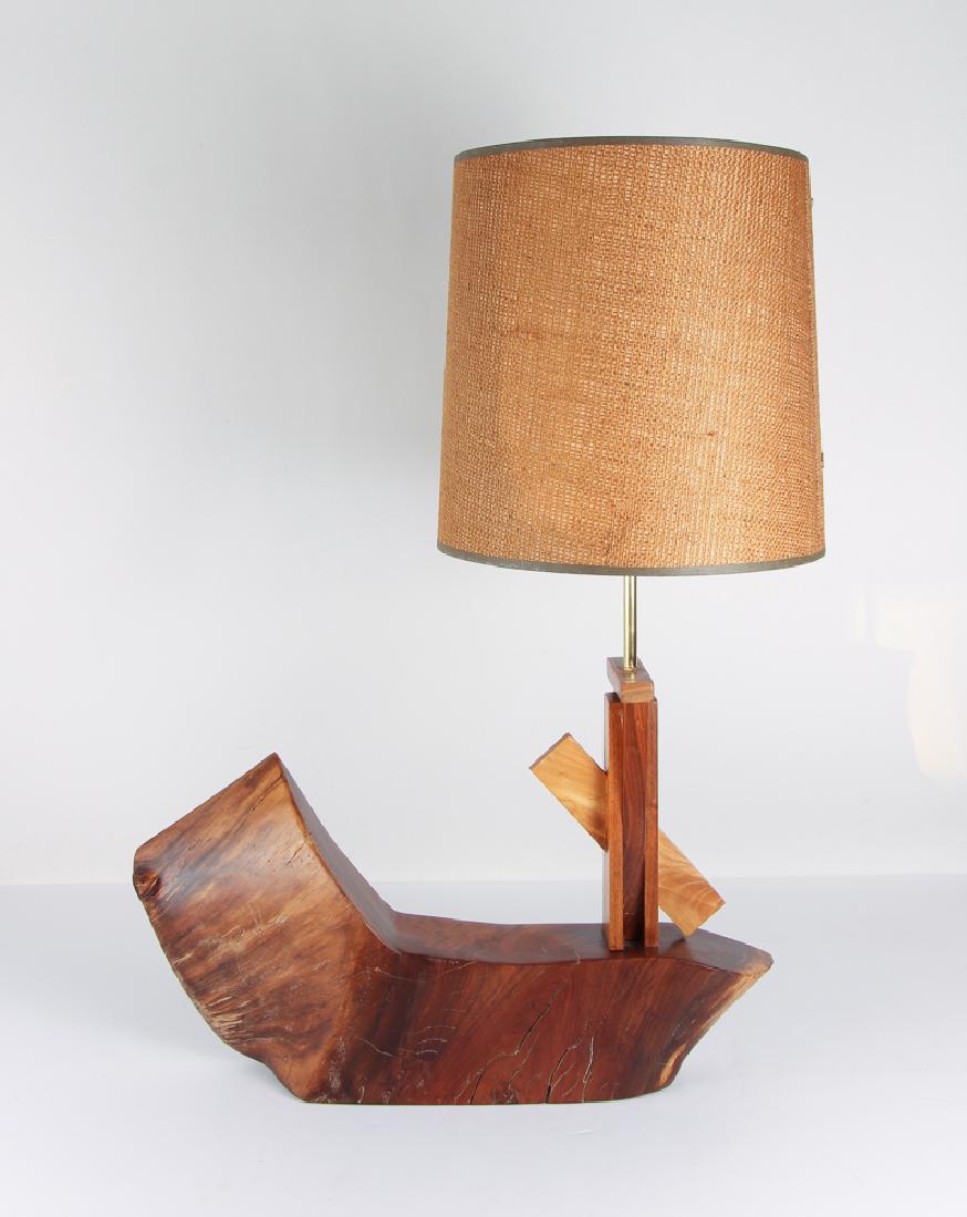 Vintage Walnut Nakashima Style Table Lamp (1 of 7)