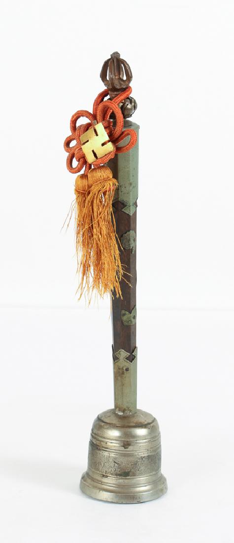 CHINESE TIBETAN BRASS and Wood VAJRA BELL (1 of 9)