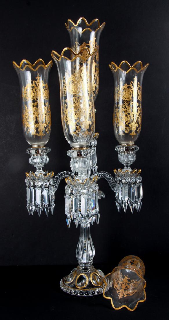 Baccarat Attributed Four Light  Crystal Candelabra (1 of 8)