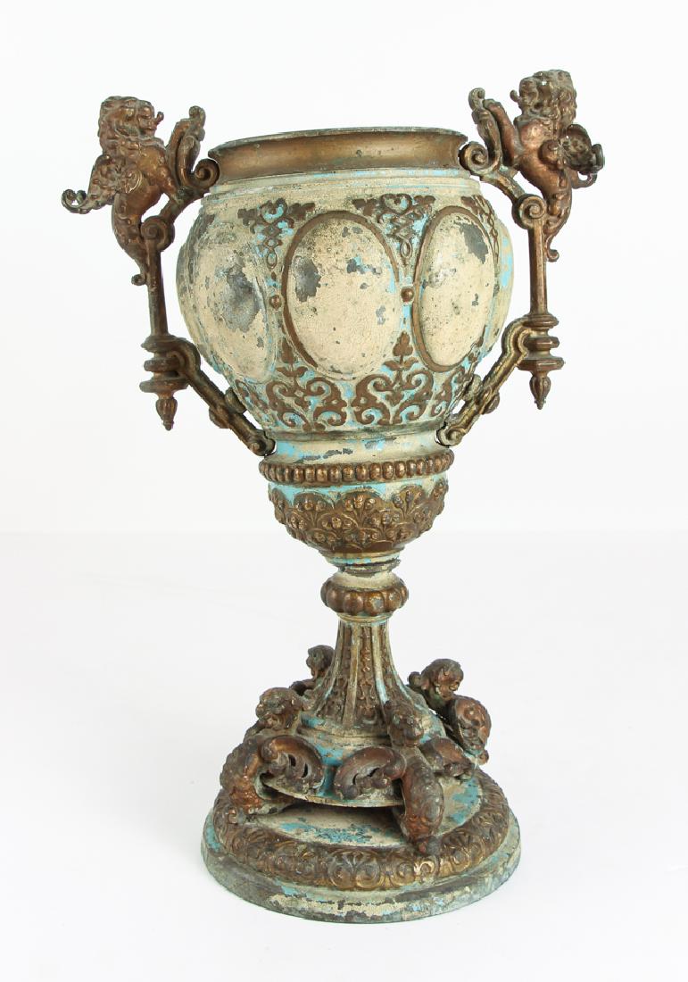 Renaissance Style TOLE AND BRASS PEDESTAL Centerpiece (1 of 9)