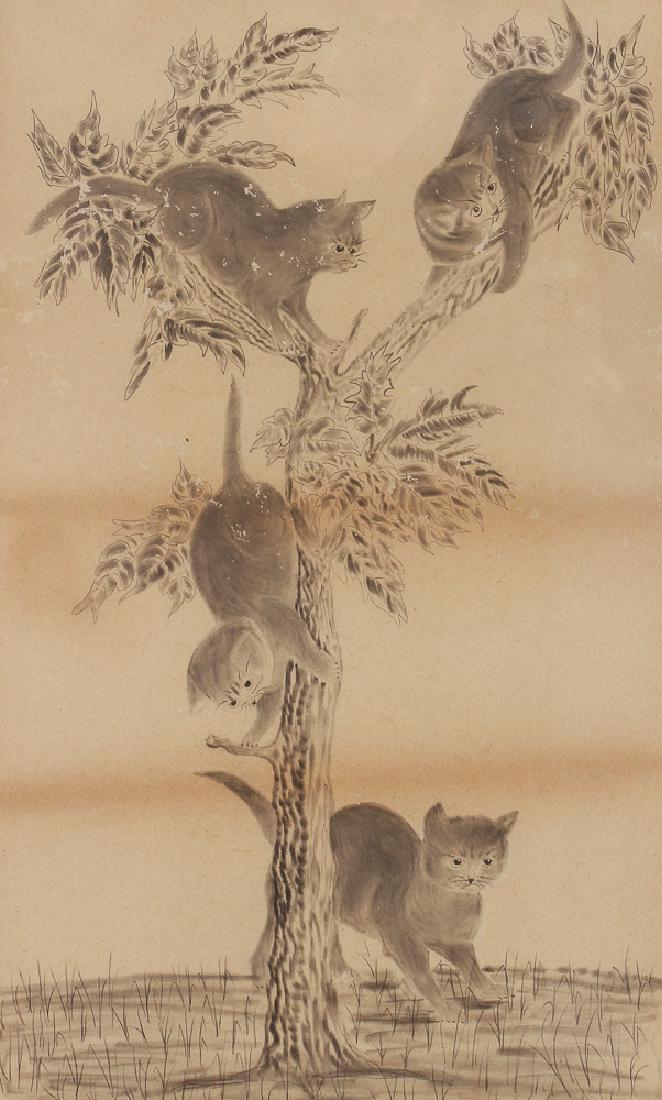 Two Folk Art Drawings of Cats (1 of 7)