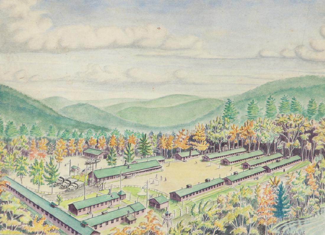 WW 2 Folk Depiction of an Army Barracks (1 of 4)