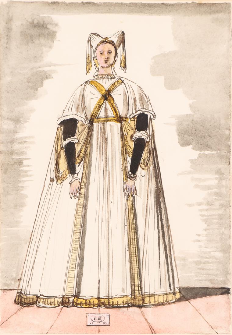 Eugene Berman 1966 Costume Design watercolor (1 of 7)