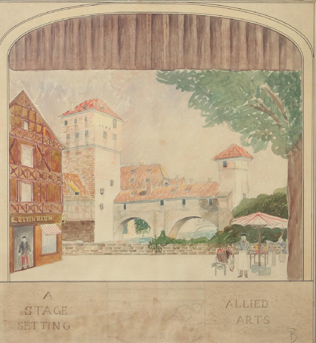 Daniel Brinley Watercolor Stage Setting for Allied Arts (1 of 9)