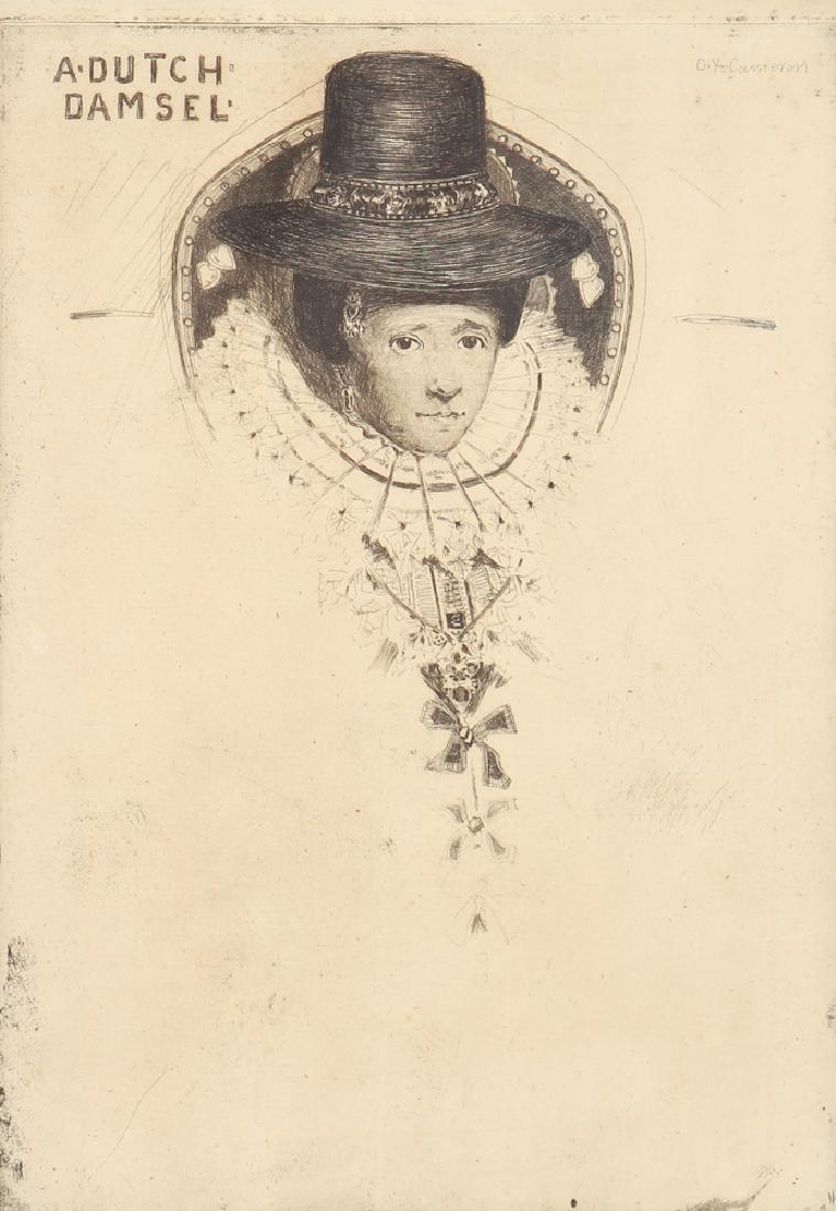 David Young Cameron A Dutch Damsel Etching (1 of 4)