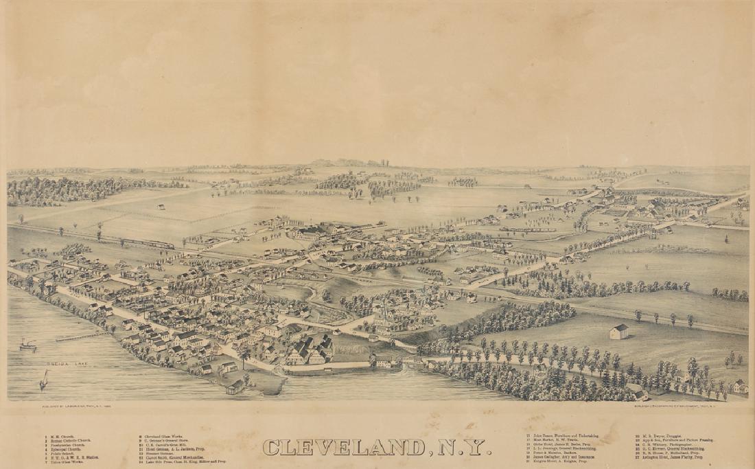 Burleigh Lithograph Map 1890 Cleveland New York (1 of 7)