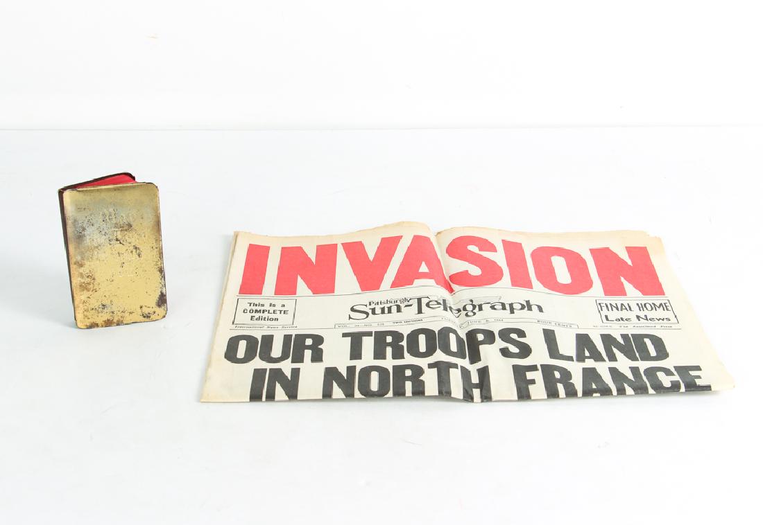 World War 2 Steel Covered Bible and Normandy Invasion (1 of 6)