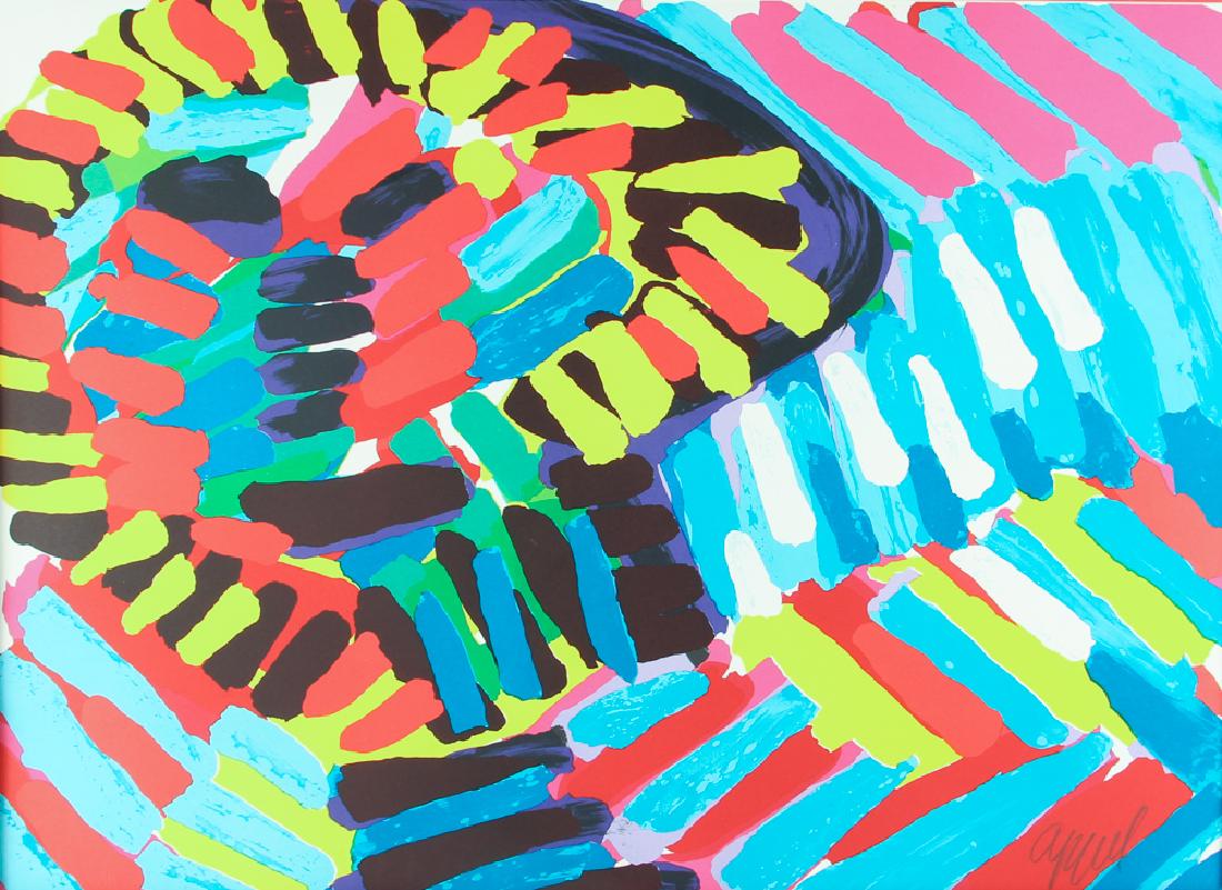 Karel Appel 1980 signed litho Colorful Face in The Rain (1 of 6)