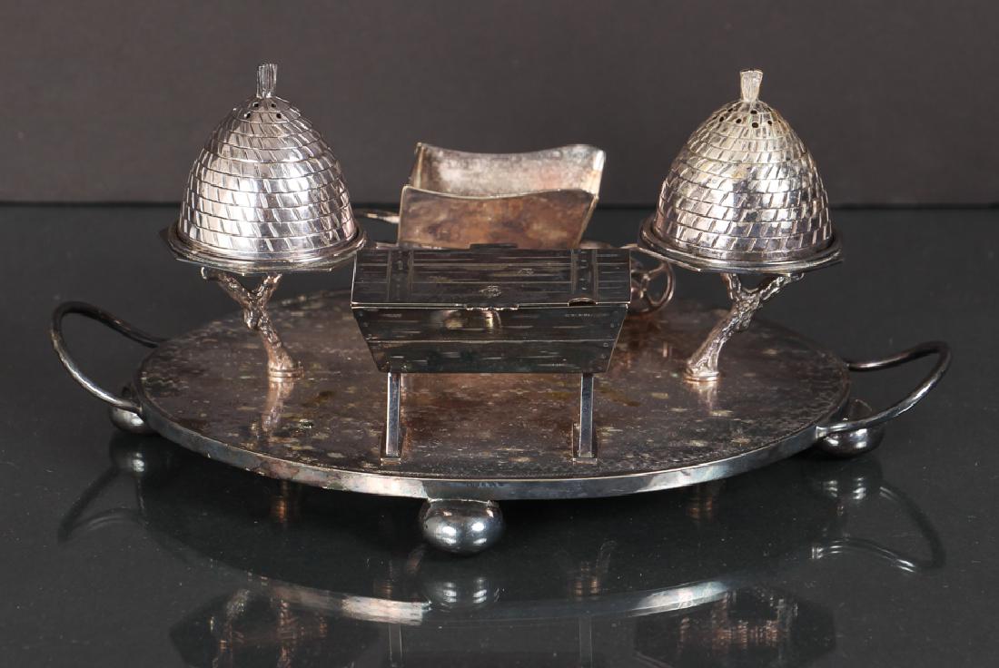 Unusual English Silverplate Condiment Set (1 of 6)