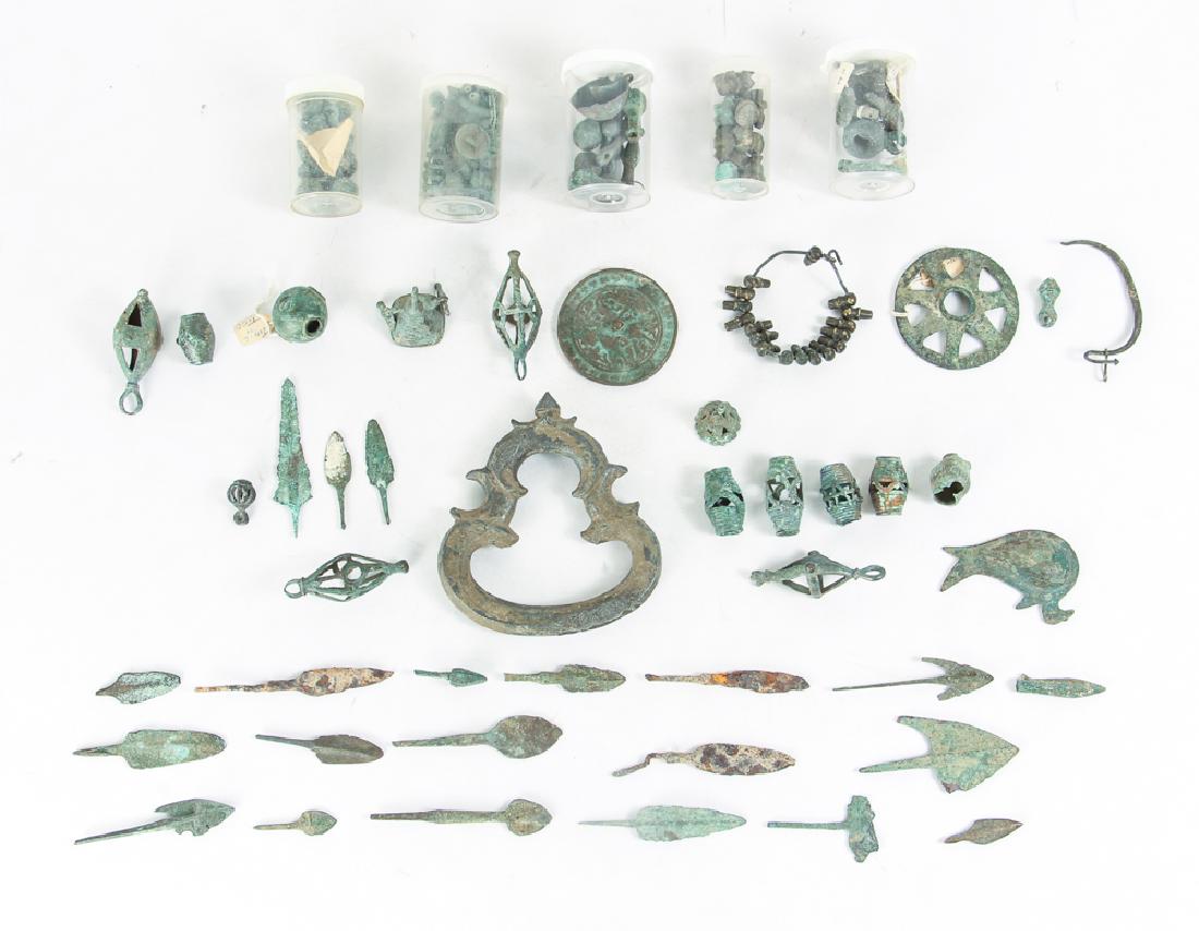 Large Group of Ancient Persian Bronzes: Large group of ancient Persian bronzes, largest 5 inches. Provenance: The Collection of Ruth Frank