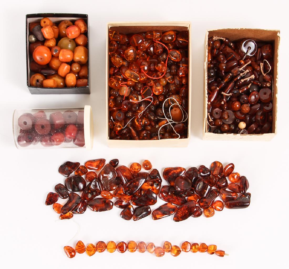 Large Group of Amber and Other Beads (1 of 7)