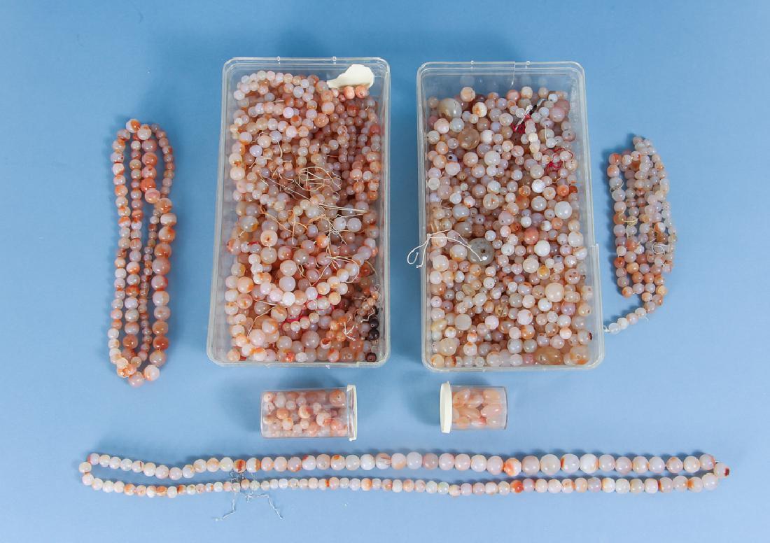 Large Group of Light Orange Colored Agate Mineral Beads (1 of 6)