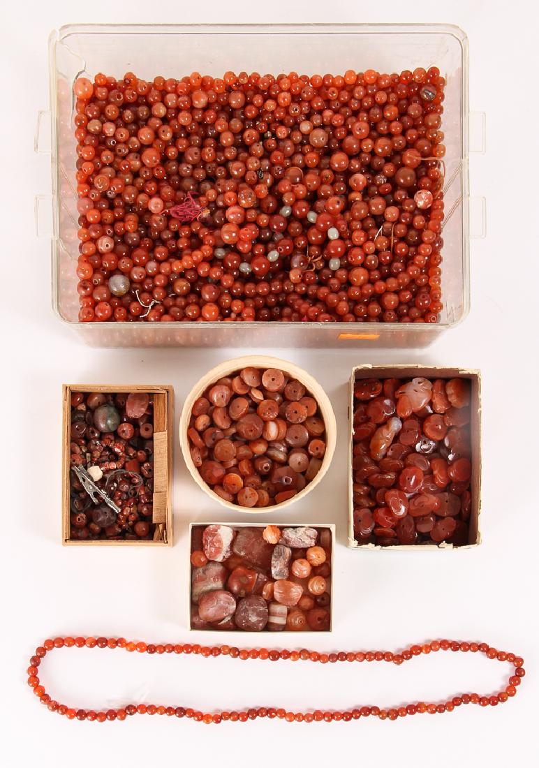 Large Group of Orange Colored Agate Mineral Beads (1 of 11)