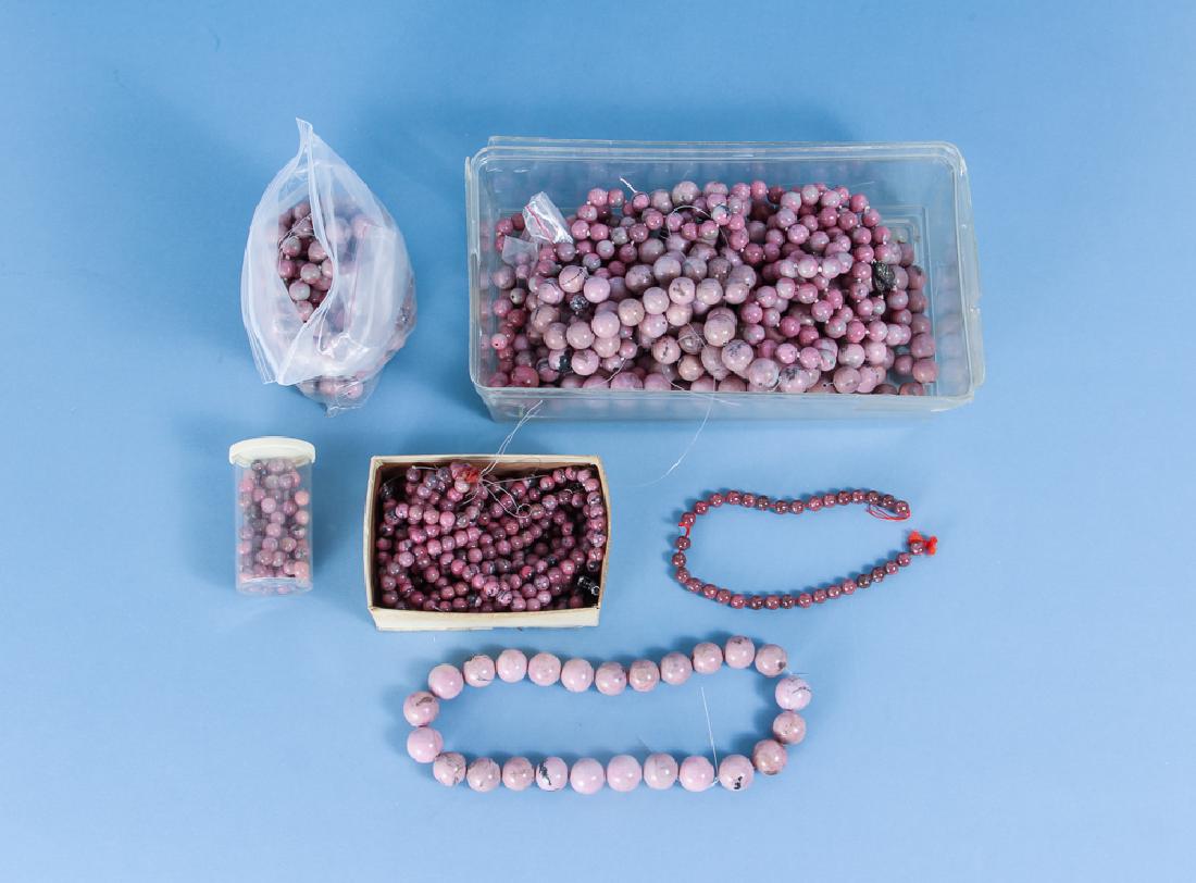 Large Group of Pink Jasper and other Mineral Beads (1 of 7)