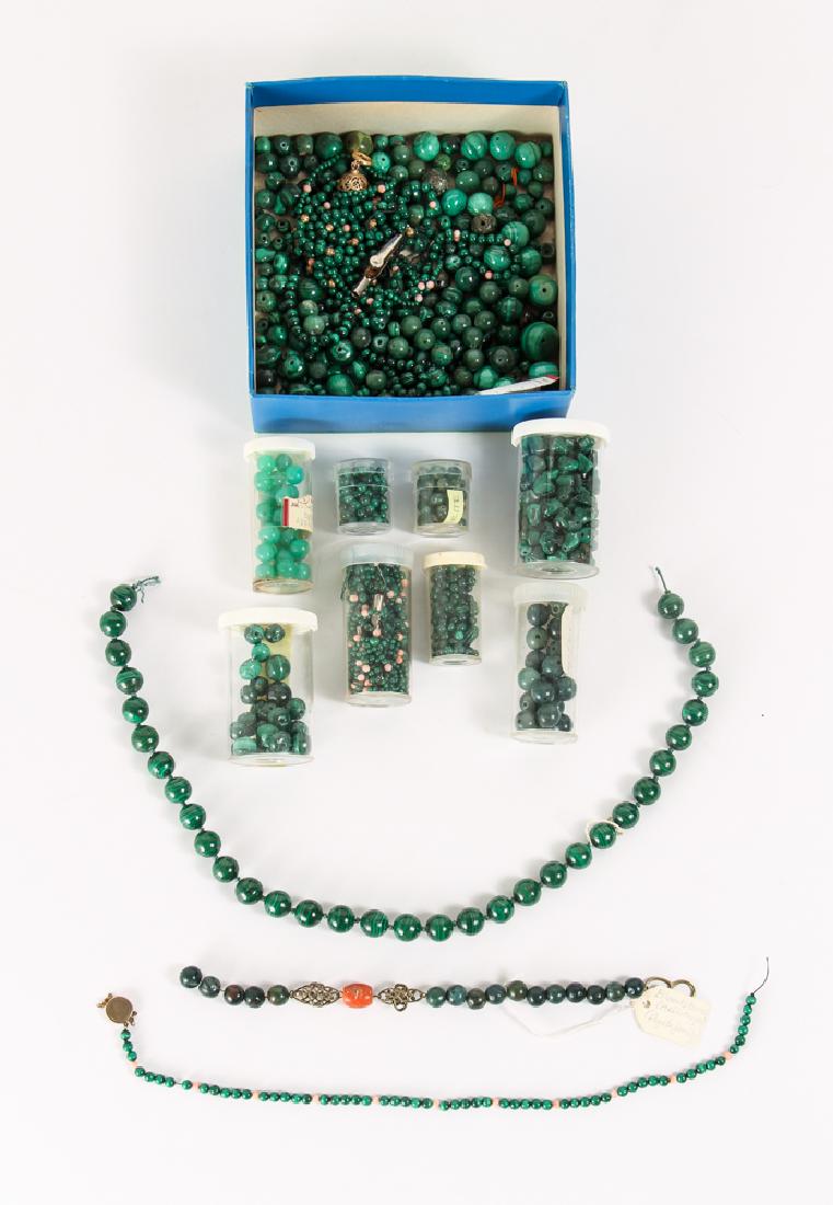 Group of Malachite and Related Beads (1 of 8)