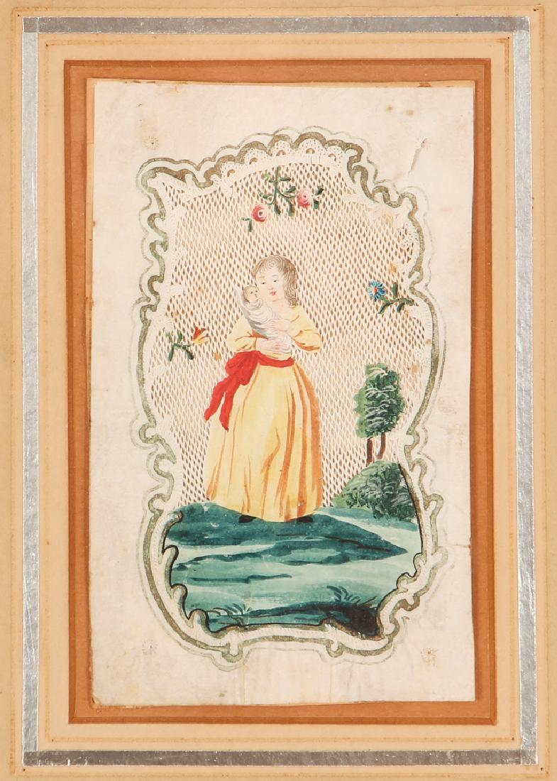 Three Antique Hand Painted and Cut Valentines (1 of 10)