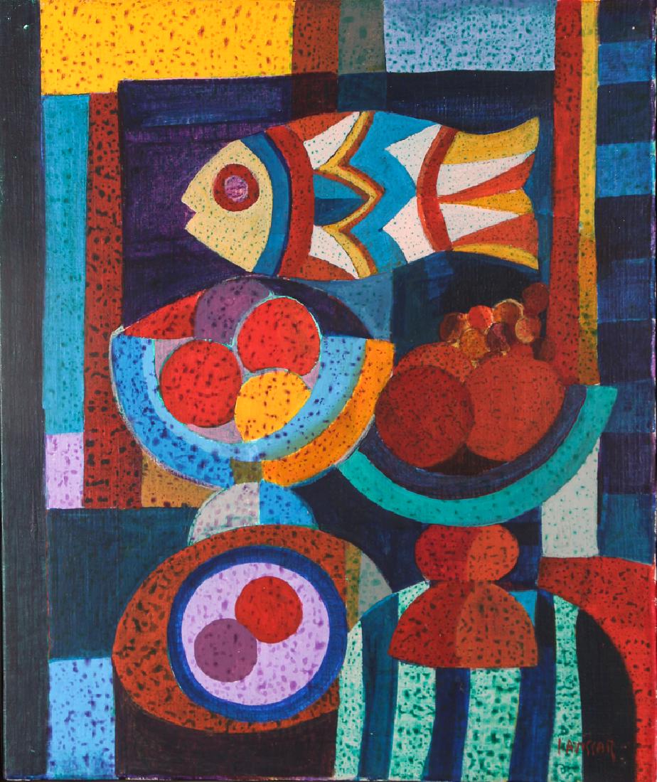 Simon Avissar colorful cubist Still Life with Fish (1 of 5)