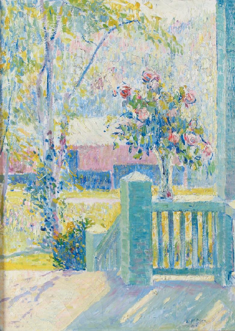 Leo Dorn 1915 ptg. Spring Bouquet on Porch (1 of 6)