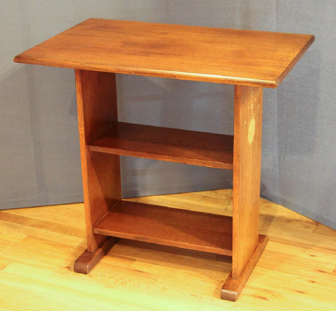 Stickley Inlaid table with Shelves (1 of 4)