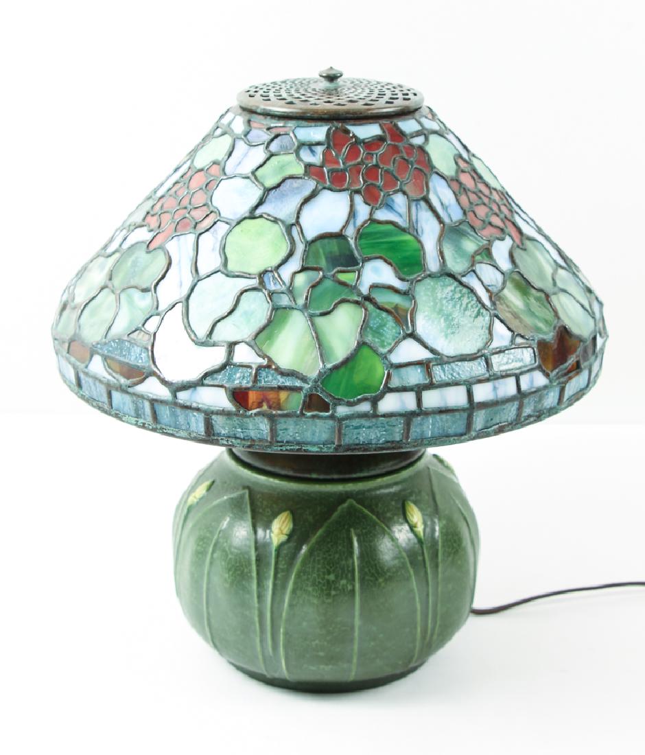 Century Studios Geranium Leaded Glass Lamp (1 of 6)
