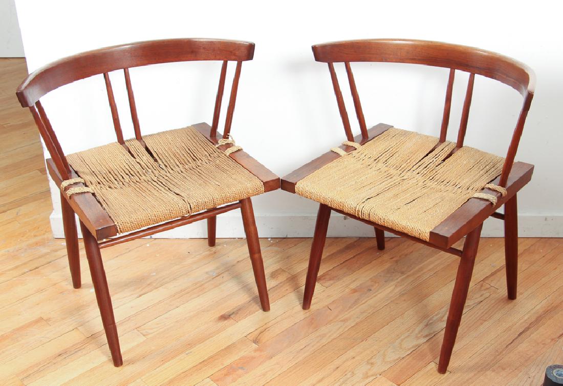 GEORGE NAKASHIMA Pair of walnut Grass-Seat chairs (1 of 8)