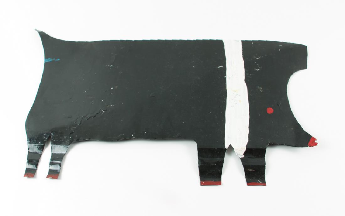 R. A. Miller painted metal Black Pig (1 of 7)