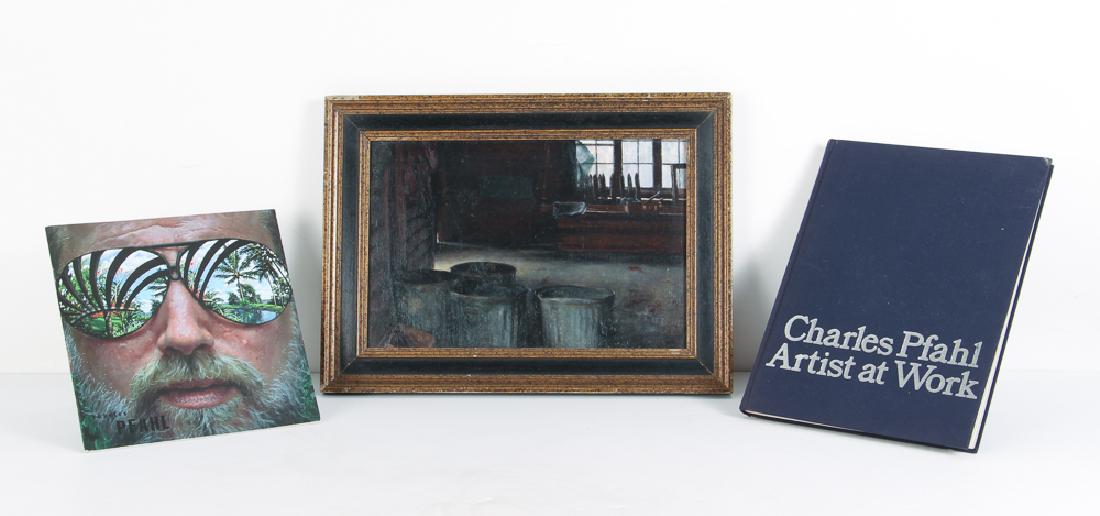 Charles Pfahl Trash Cans Oil on Board Painting (1 of 10)