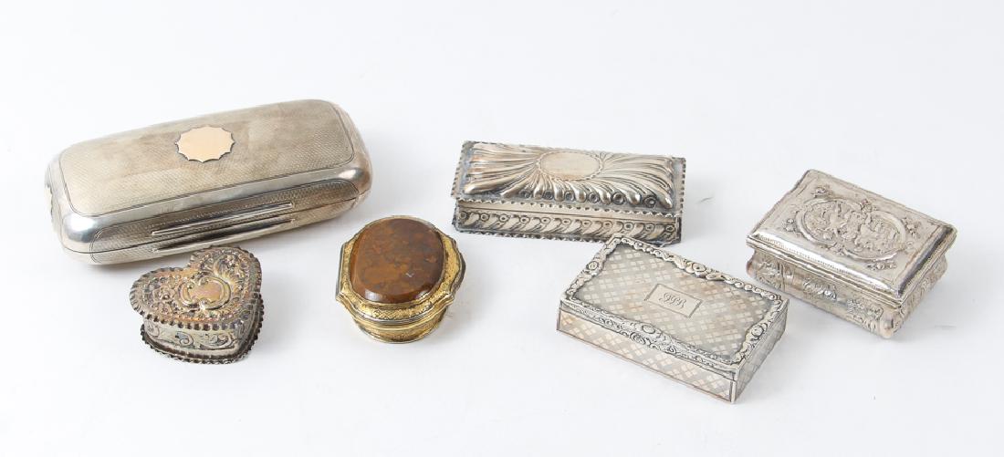 Six Antique Sterling Silver Boxes (1 of 8)