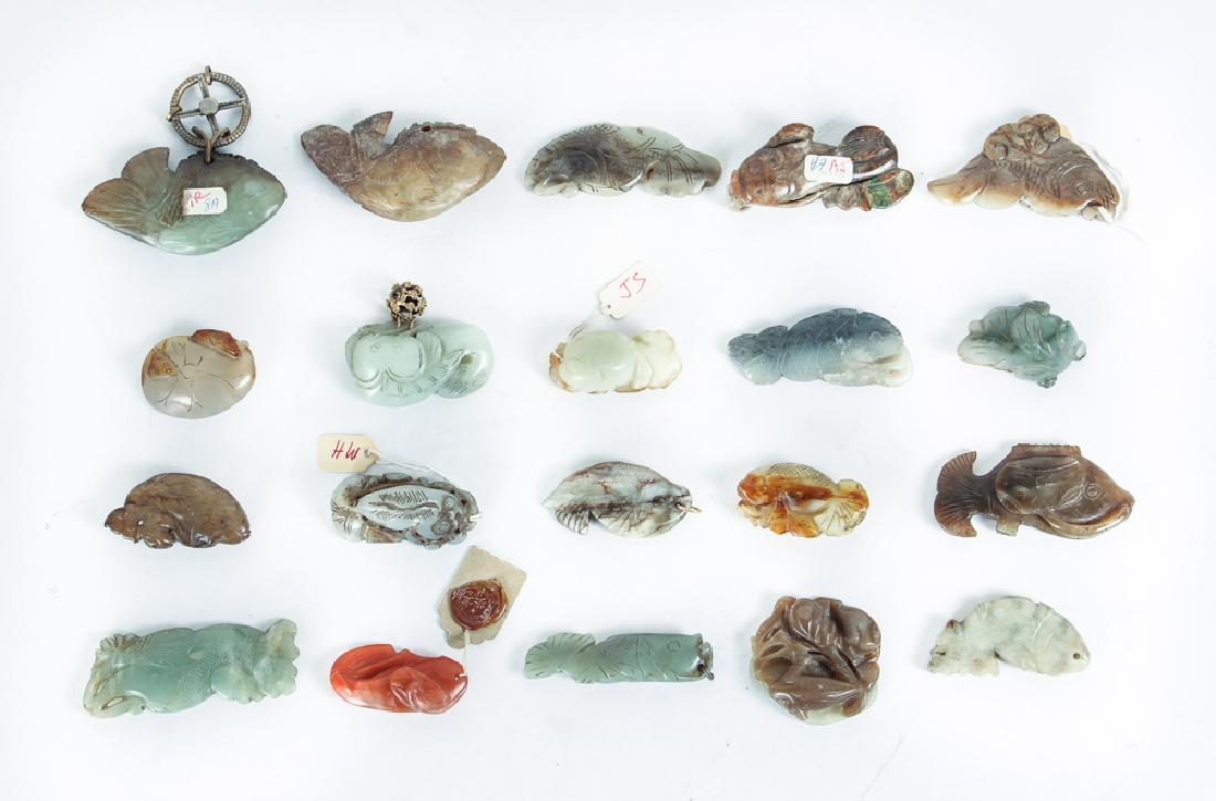 Twenty Diminutive Jade Fish or Nephrite Carvings (1 of 6)
