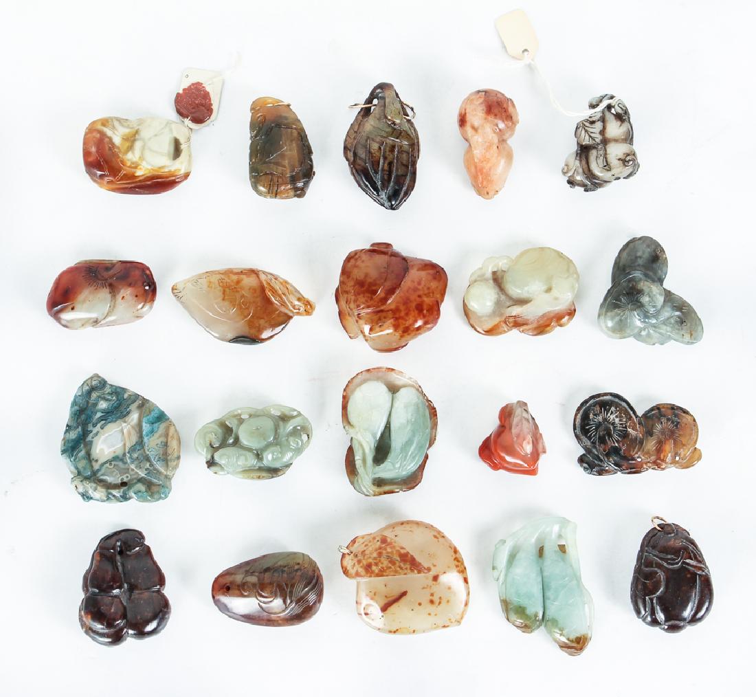 Twenty Diminutive Chinese Jade or Nephrite Floral (1 of 7)