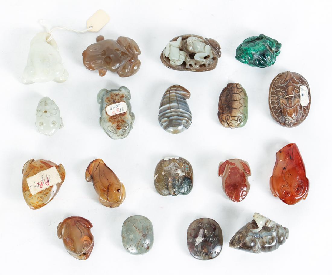 Eighteen Chinese Frog and Turtle Jade or Nephrite (1 of 7)