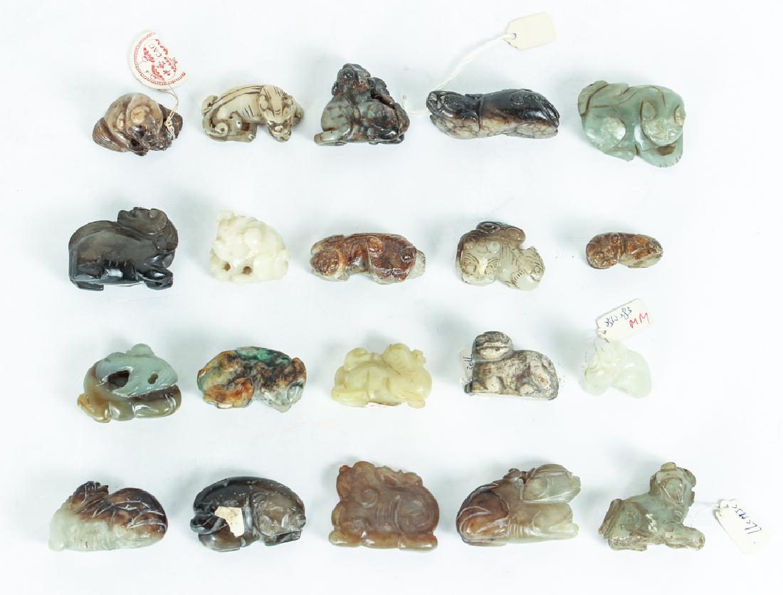 Twenty Chinese Cat and Dog Jade or Nephrite Carvings (1 of 7)