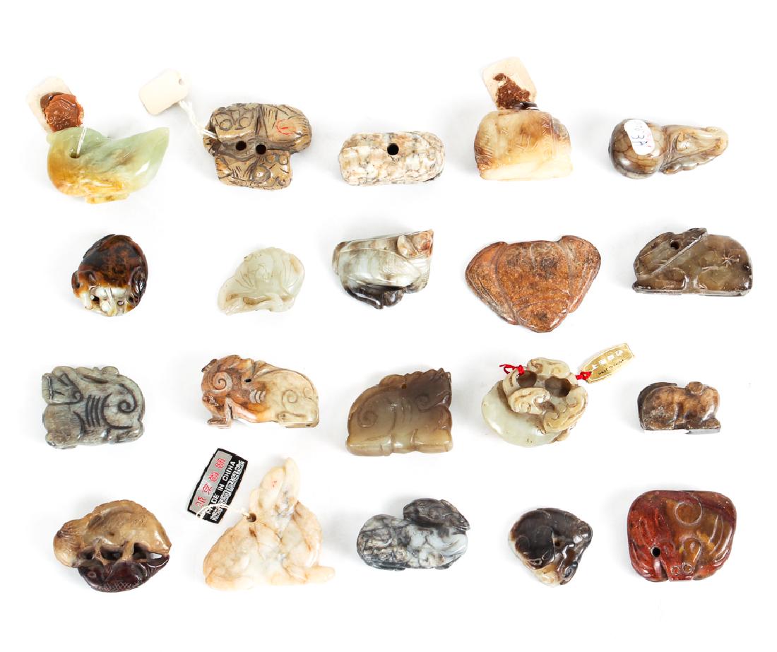 Twenty Diminutive Chinese Jade or Nephrite Carvings (1 of 7)