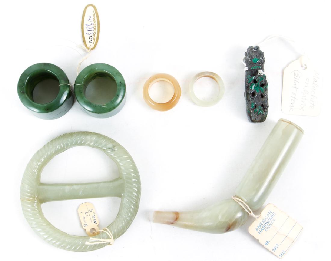Seven Jade and Other Mineral Chinese Items (1 of 6)