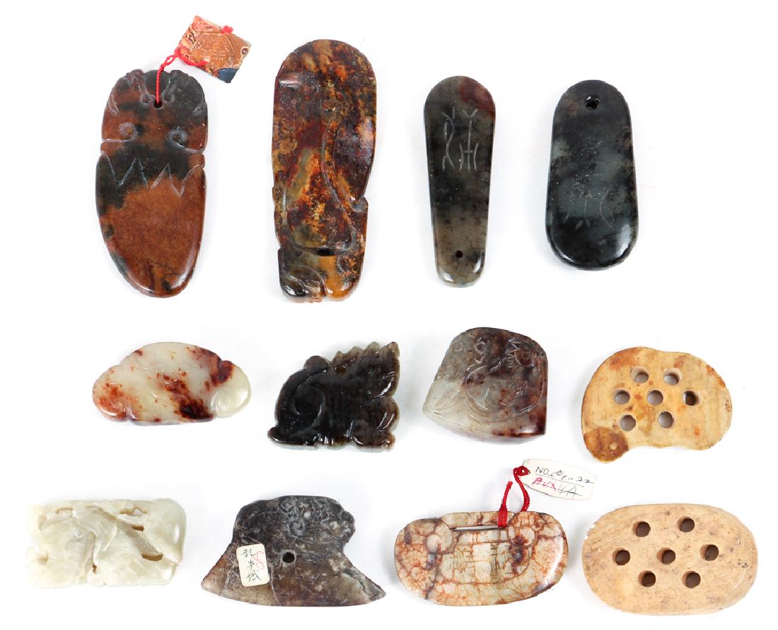Twelve Chinese jade or Nephrite Pendants (1 of 8)