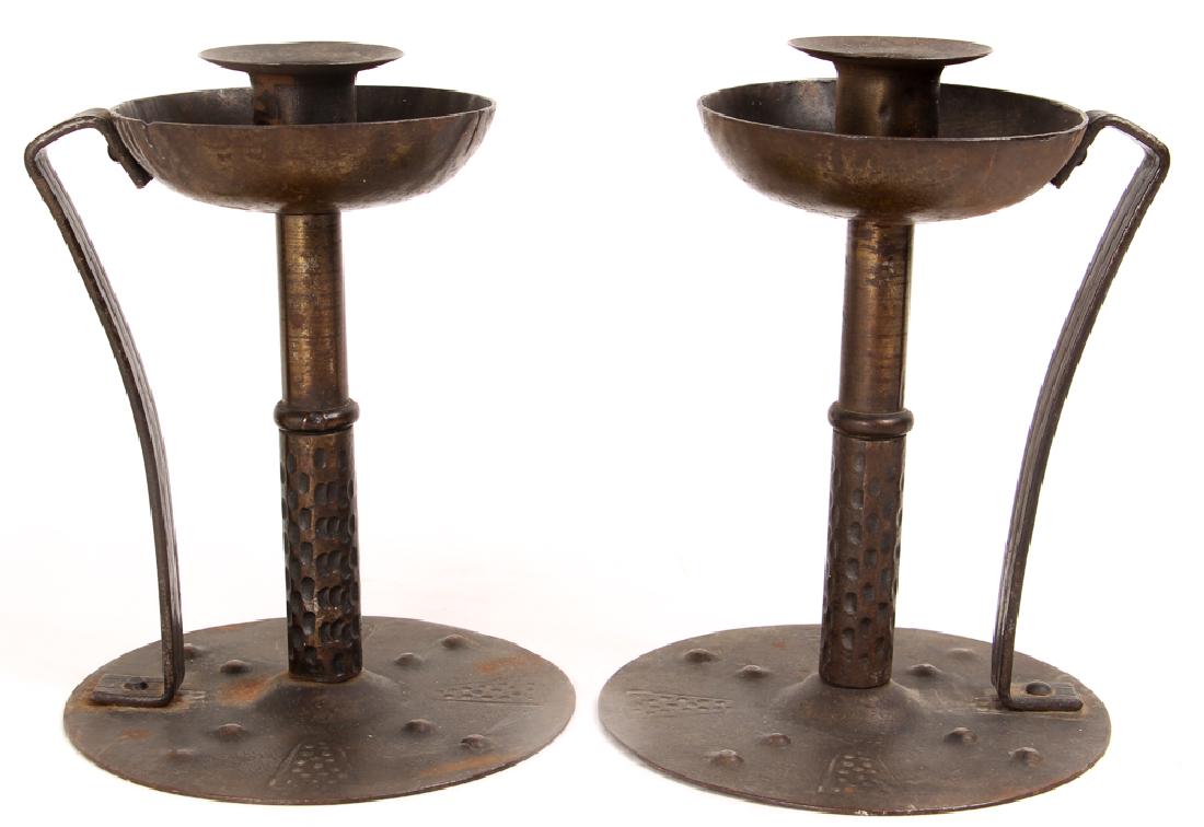 Goberg Pair of Arts and Crafts Candlesticks (1 of 7)