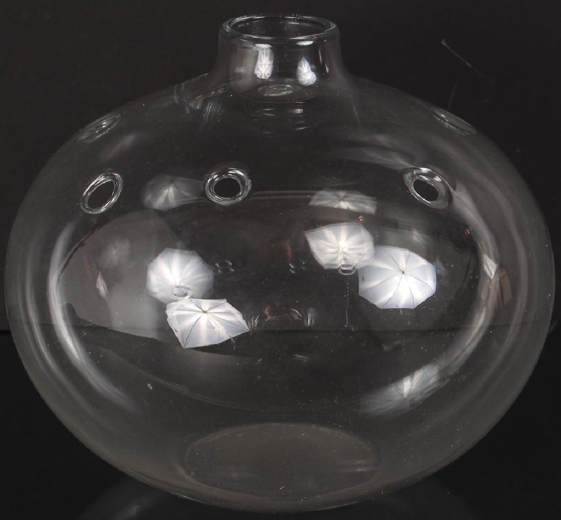Holmegaard Denmark Glass bubble Vase by Michael Bang: Holmegaard Denmark Glass bubble Vase by Michael Bang. Measures 7" h, 7 1/2 w. Inscribed on the bottom "Holmegaard MB".