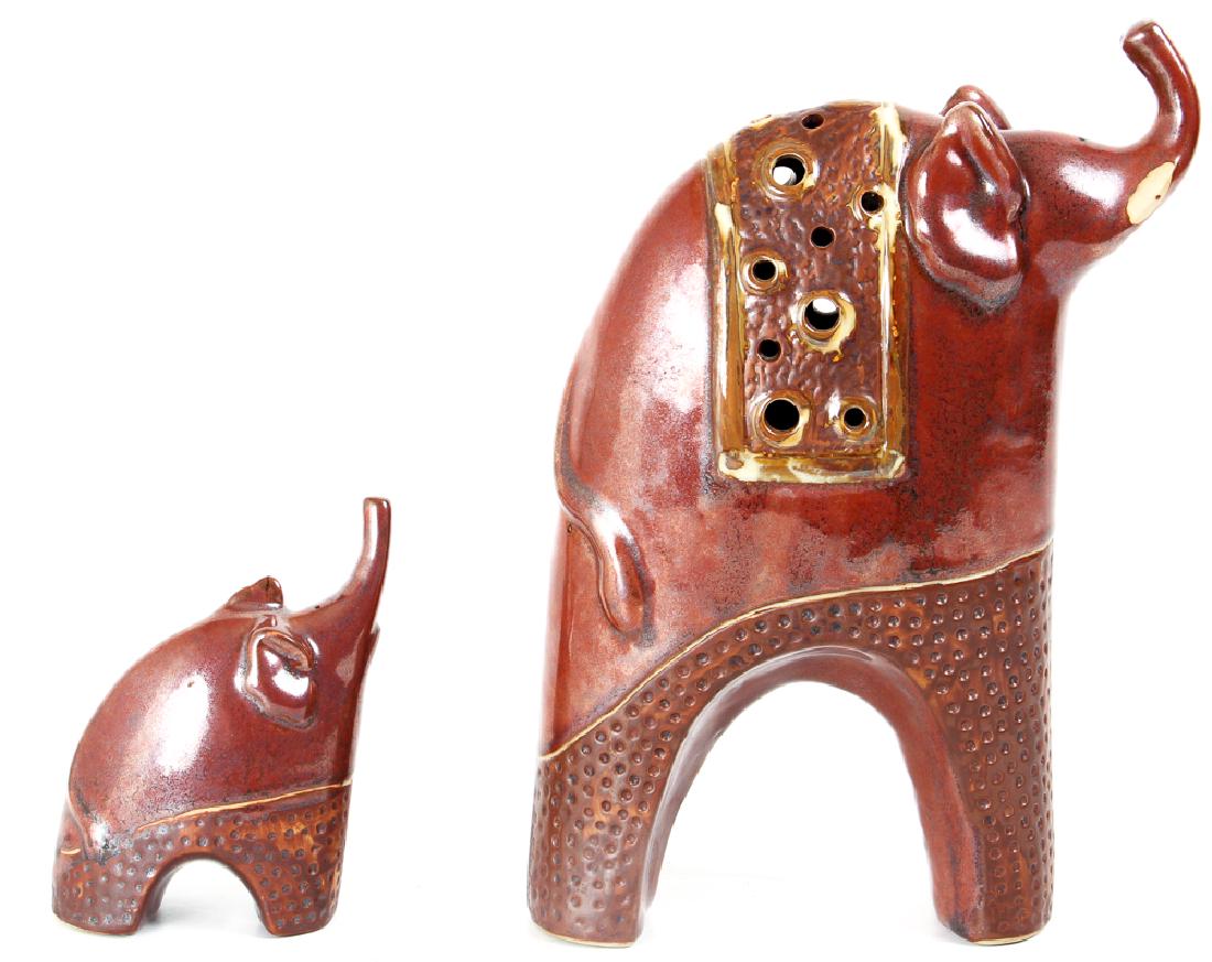 Mid Century Modern Scandinavian Pottery Elephants (1 of 10)