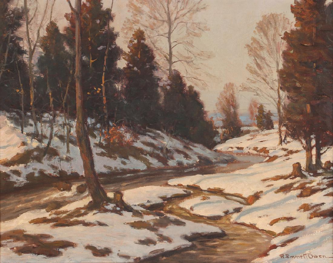 R. Emmett Owen Oil on Canvas Winter Stream (1 of 6)