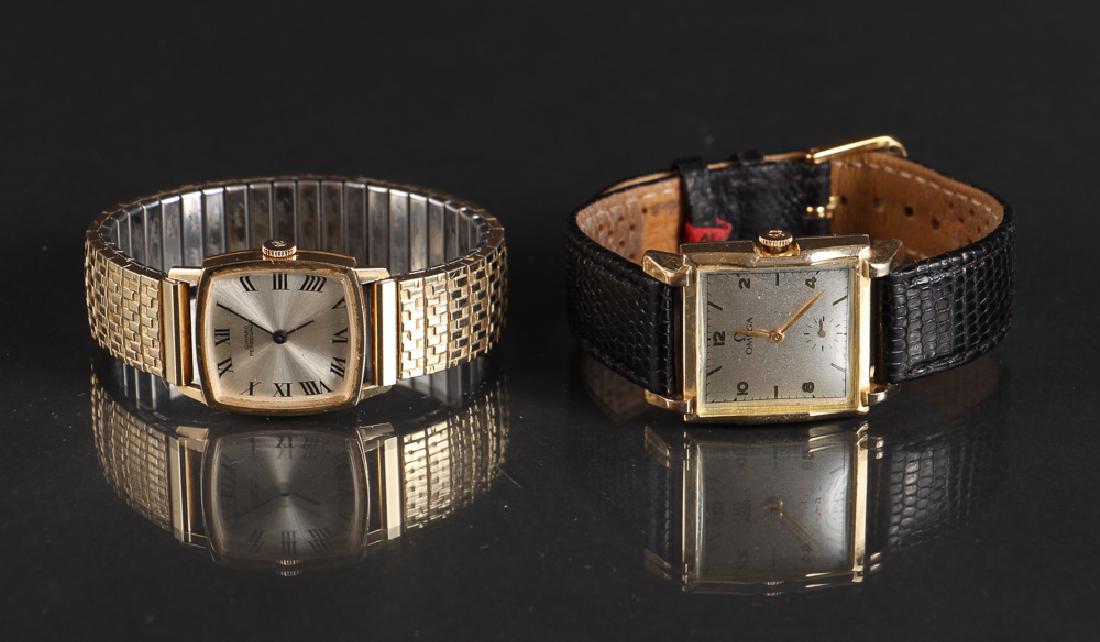 Girrard Perregaux and Omega Wristwatches: Girrard Perregaux and Omega wristwatches, with the Girrard Perragaux cased in 14K gold. Estate of Garth Massingill.