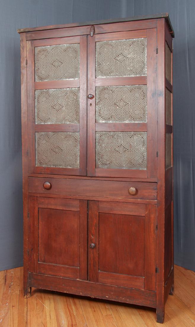 Tall Pie Safe with pierced panels sides and front