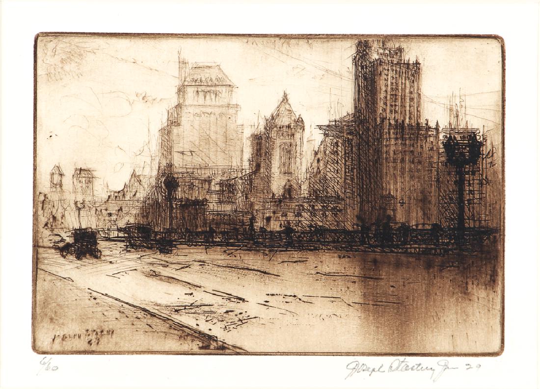 Joseph Stastny etching "Road Construction Lower Hill" (1 of 6)