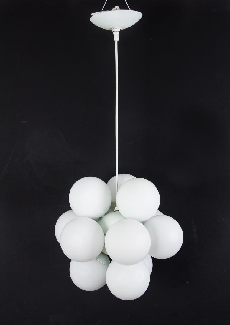 12 light hanging chandelier with glass shades (1 of 3)