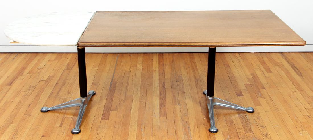 Herman Miller "Burdick Group" wood and marble desk (1 of 5)